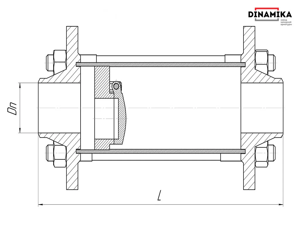 Обратный клапан 19с38нж Ду150 межфланцевый